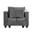 Chaise en velours côtelé gris 37,4 po avec design convertible, ports, porte-gobelets, porte-téléphone et rangement latéral pour décoration de chambre à coucher multifonctionnelle, charge, caractéristiques salon-1706343685