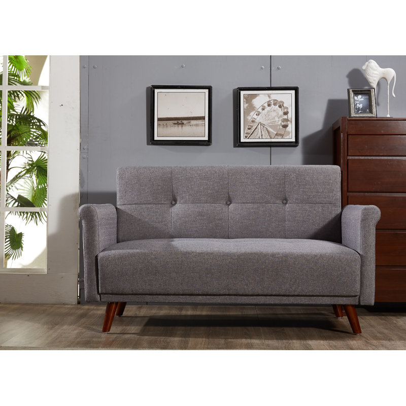 Pam 60'' Upholstered Loveseat, Gray