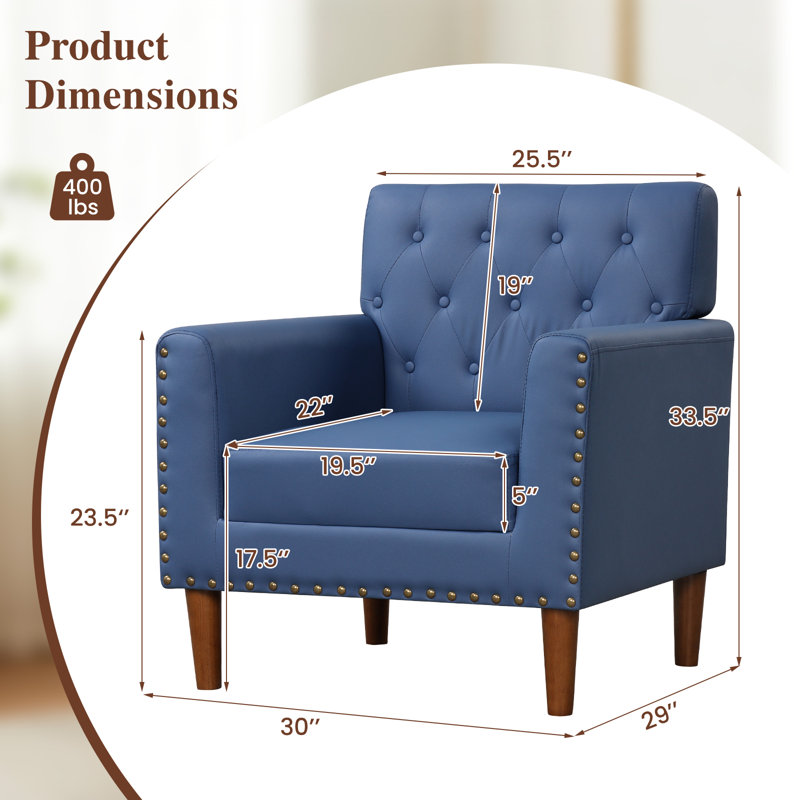 Chaise d'appoint Mid Century, Bleu, 1