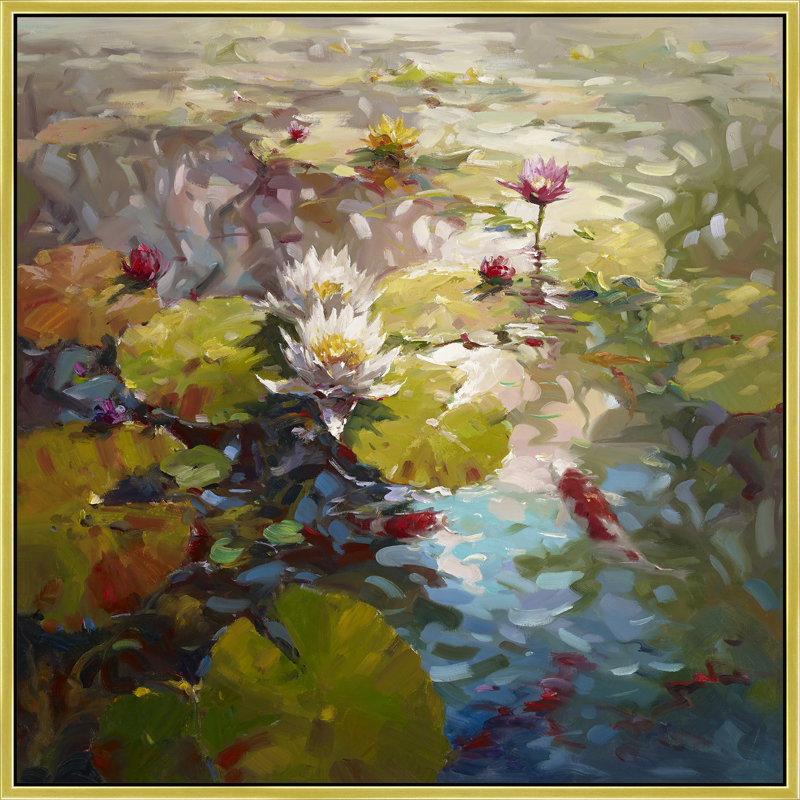 Plants & Flowers, 38" H x 38" W, Gold