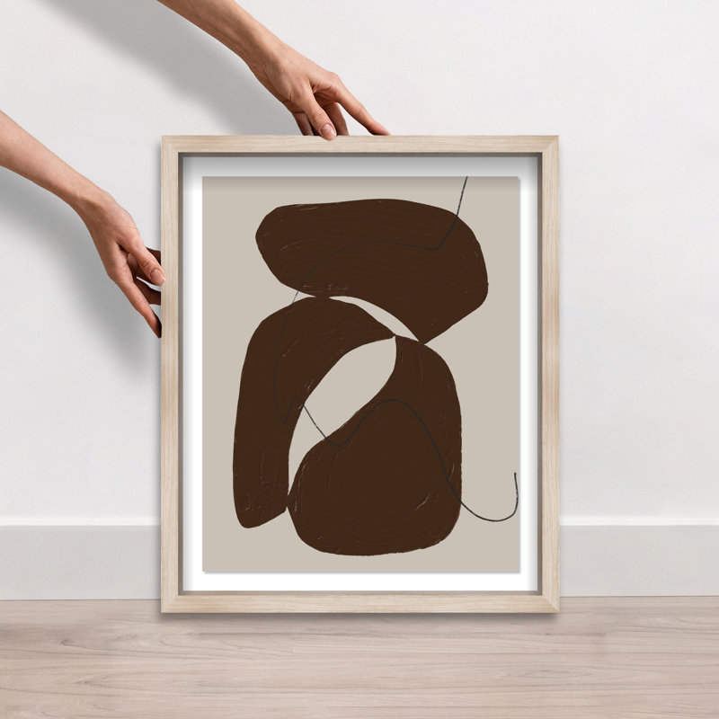 Balanced Center Print by Oliver Gal, 21.5"H x 25.5"W, Natural Oak Shadowbox