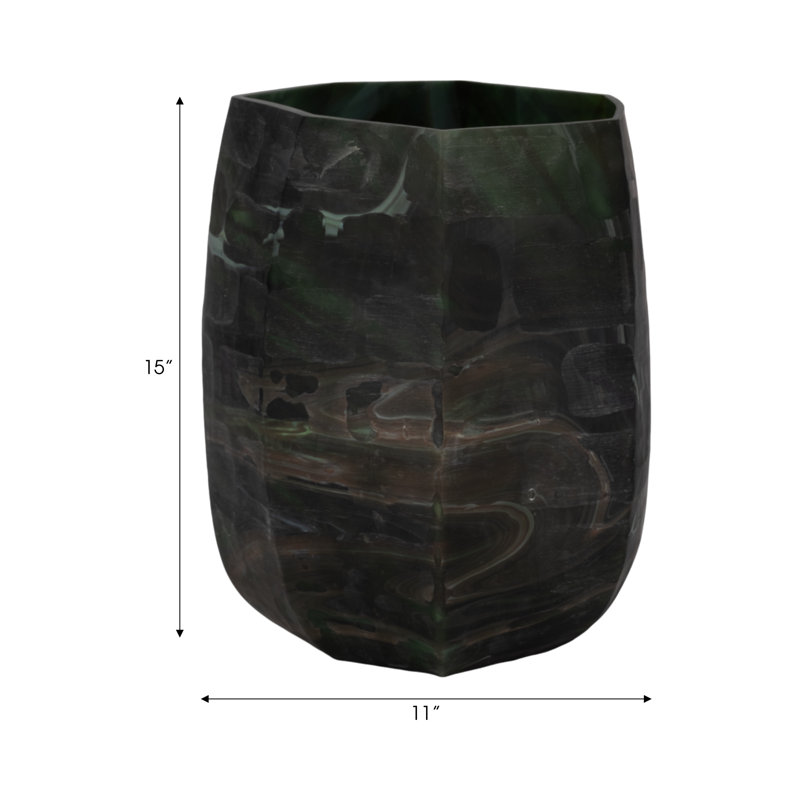 Savu Handmade Glass Table Vase, 15" H x 11" W x 11" D