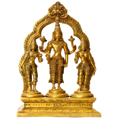 Lord Vishnu avec Shridevi et Bhudevi