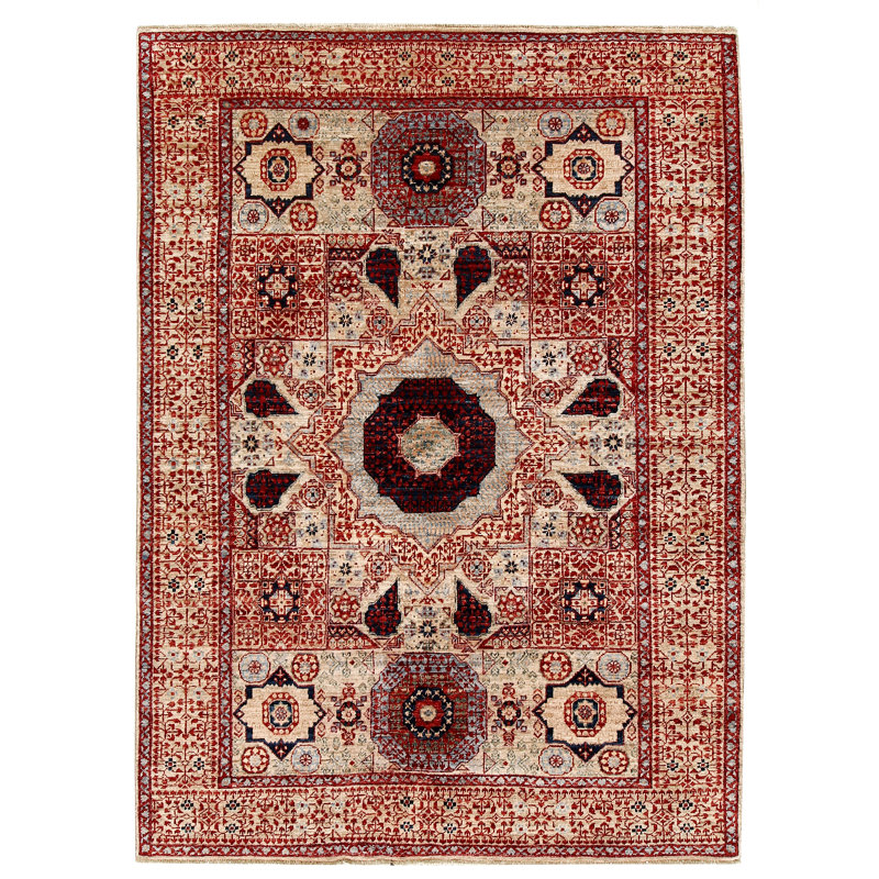Aryana Wool Oriental Area Rug in Red