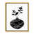 Toile avec cadre flottant or