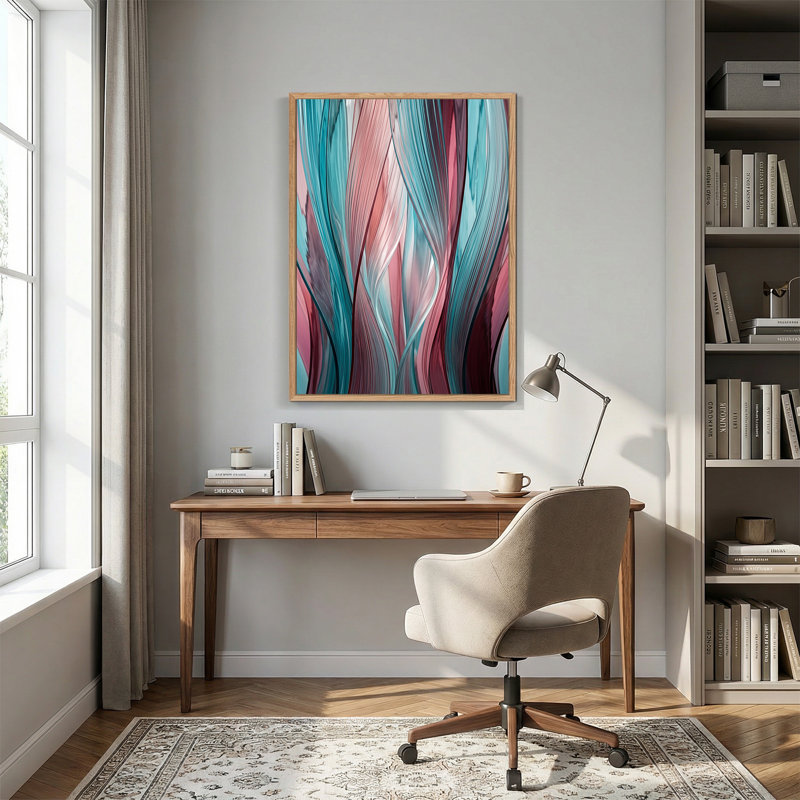 «Pink and Teal», 48"H x 36"W