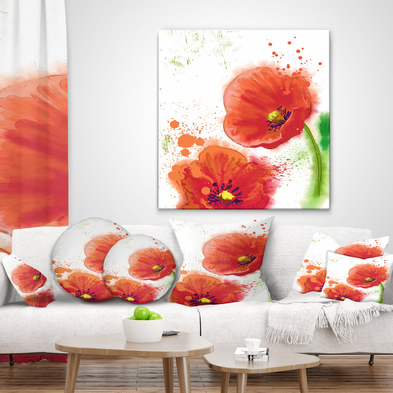 Coussin lombaire en aquarelle de tulipes flowerswork