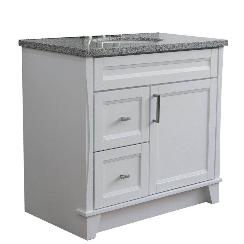 Ensemble de meuble-lavabo simple 37 po, gris, Blanc