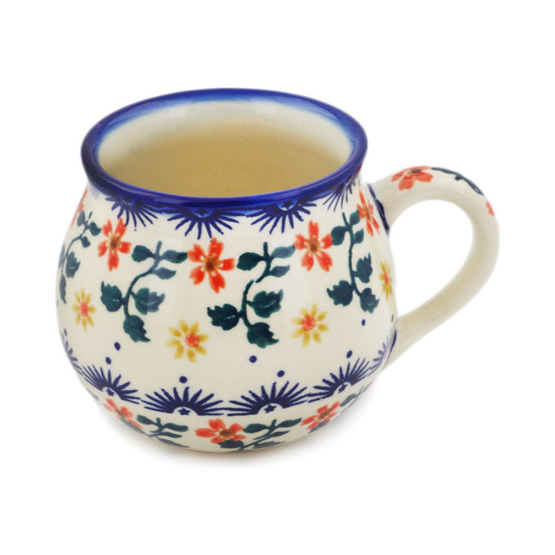 Tasse à bulles en grès poli 8 oz - Tournesol rouge
