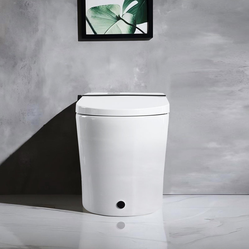 Toilette intelligente avec fonction d'ouverture / fermeture automatique, plusieurs modes de lavage, capteur de pied et affichage à DEL - Toilette de salle de bain moderne en céramique blanche, profondeur de 26,54 po, largeur de 15,79 po, hauteur de 17,57 po, poids de 87,5 lb,