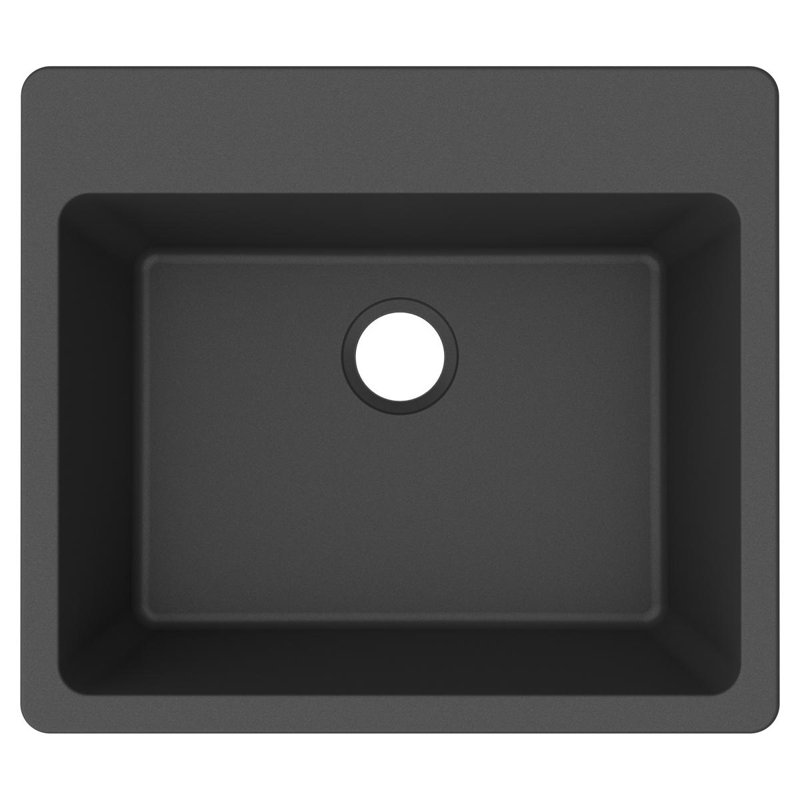 25" x 22" Double Basin Undermount Kitchen Sink with Accessories, Matte Black