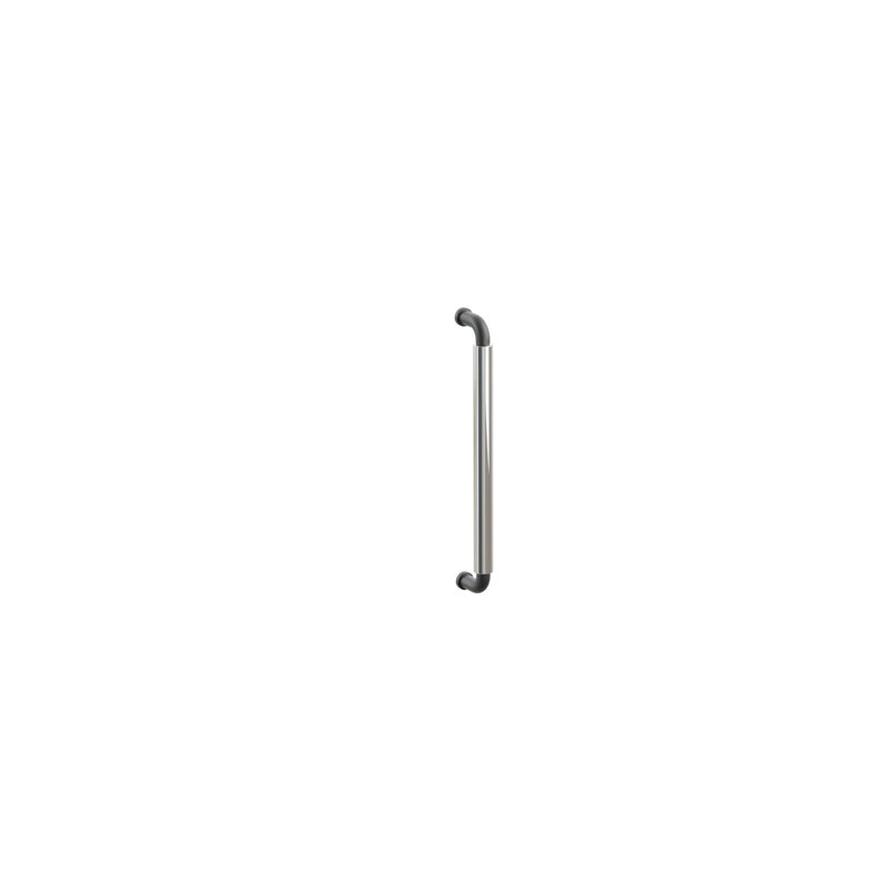 Emtek Back to Back SELECT Appliance Pull 12" R-Bar Smooth Bar, Flat Black/Polished Nickel