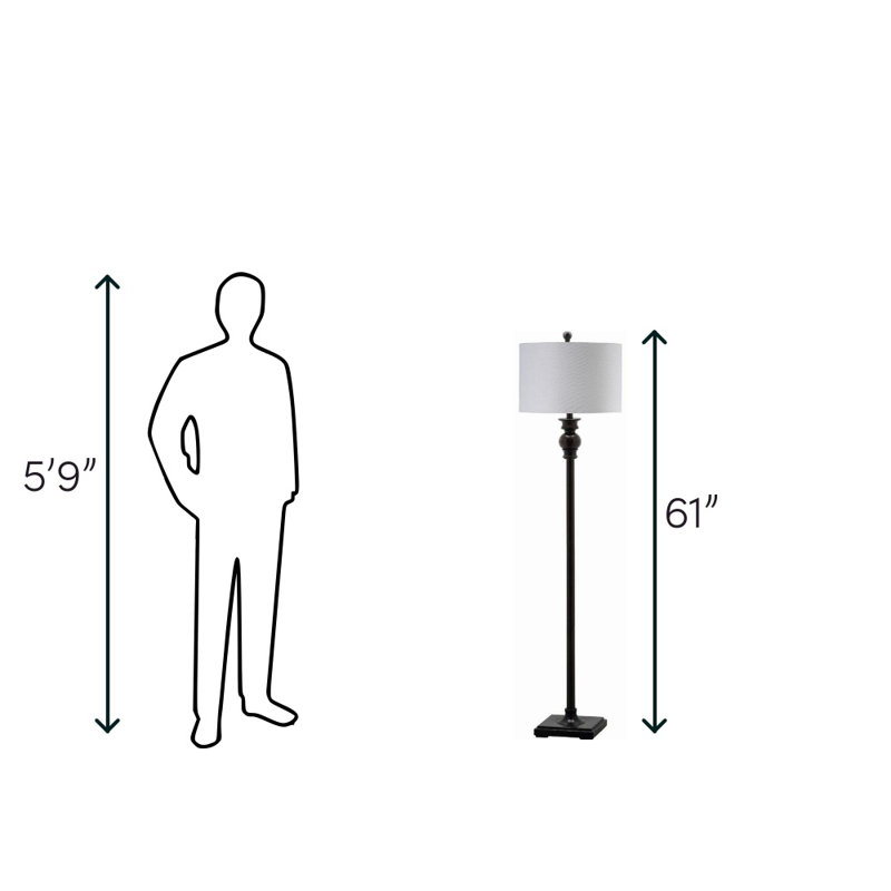 61'' Ebony Traditional Floor Lamp