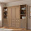 Lit escamotable en bois avec tablettes et armoires de rangement