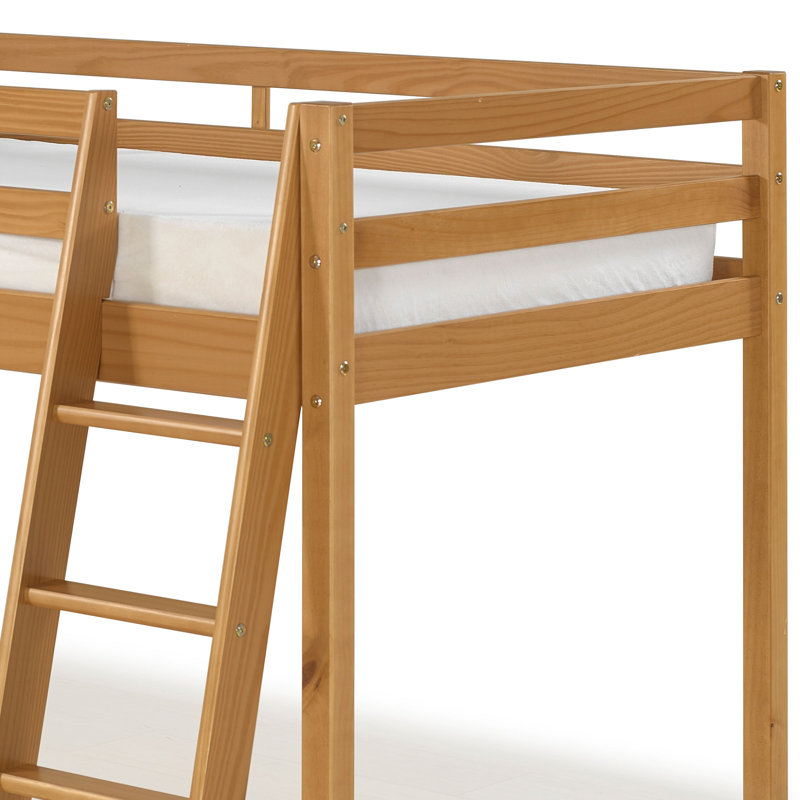 Alaterre Furniture Kids Wood Twin Loft Bed with Ladder, Cinnamon, Cinnamon