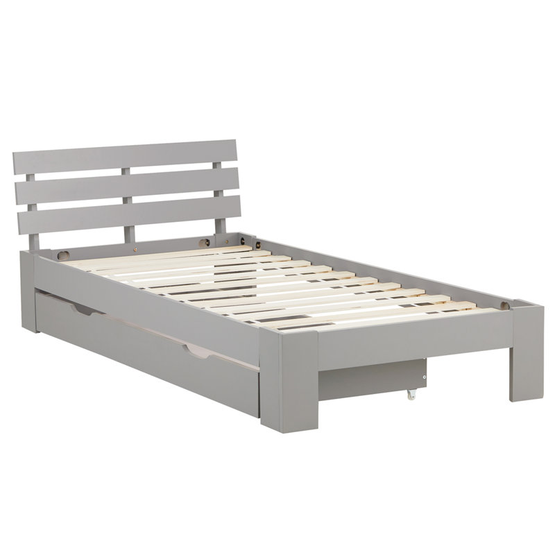 Leiman EU Single - 90 X 200 Cm Solid Wood Storage Bed
