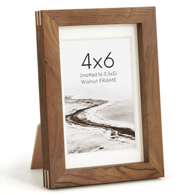 Cadre photo moderne en bois massif naturel avec verre trempé