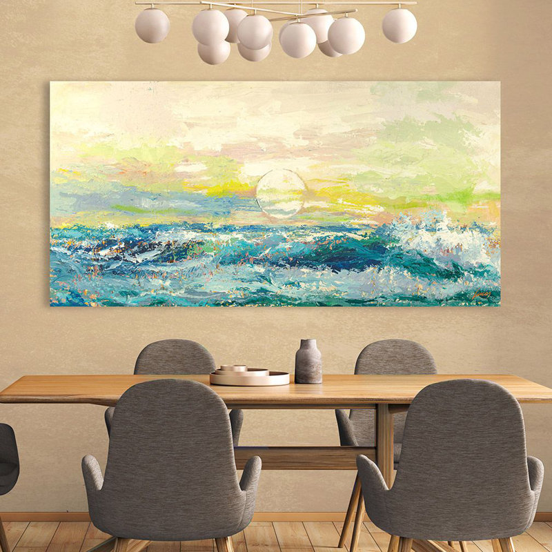 Waves Of The Morning by Lucas - Art Prints on Canvas, 35cm H x 70cm W x 4cm D