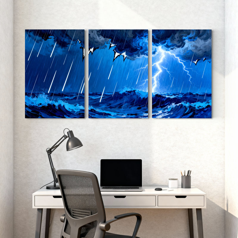 Ensemble de 3 toiles d'art urbain, H 18 po x l 36 po