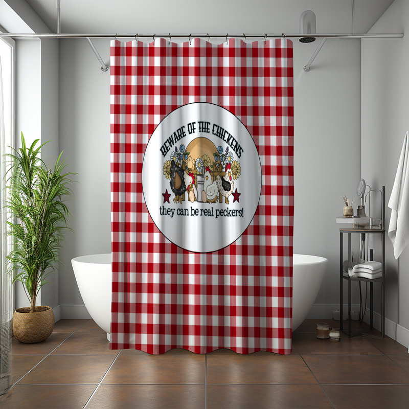 Joashus Gingham Shower Curtain, 93" H x 70" W