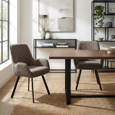 Fabric Upholstered Metal Armchair