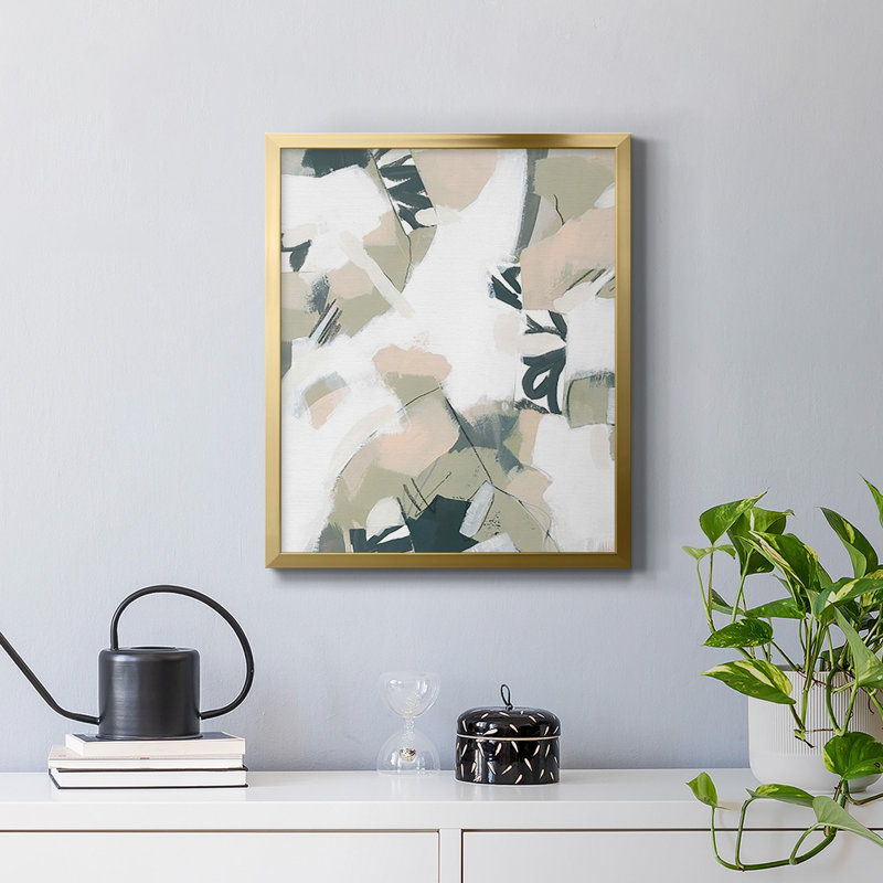 Toile encadrée de qualité supérieure Sumi Storm II - prête à être accrochée, Or, H 20 po x l 16 po
