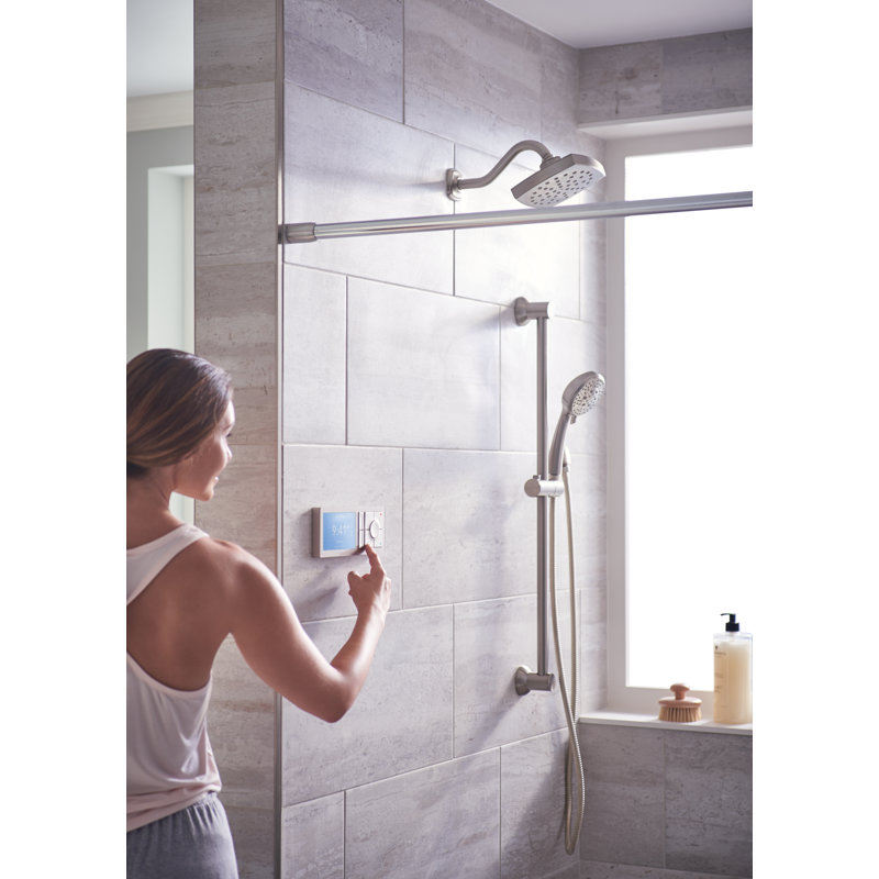 Moen Eco-Performance 4-Spray Handheld Showerhead with 69-Inch-Long Hose and 30-Inch Slide Bar, Brushed Nickel