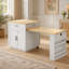 Ensemble d'îlot de cuisine 82,7 po avec table de salle à manger extensible, chêne blanc-585537100