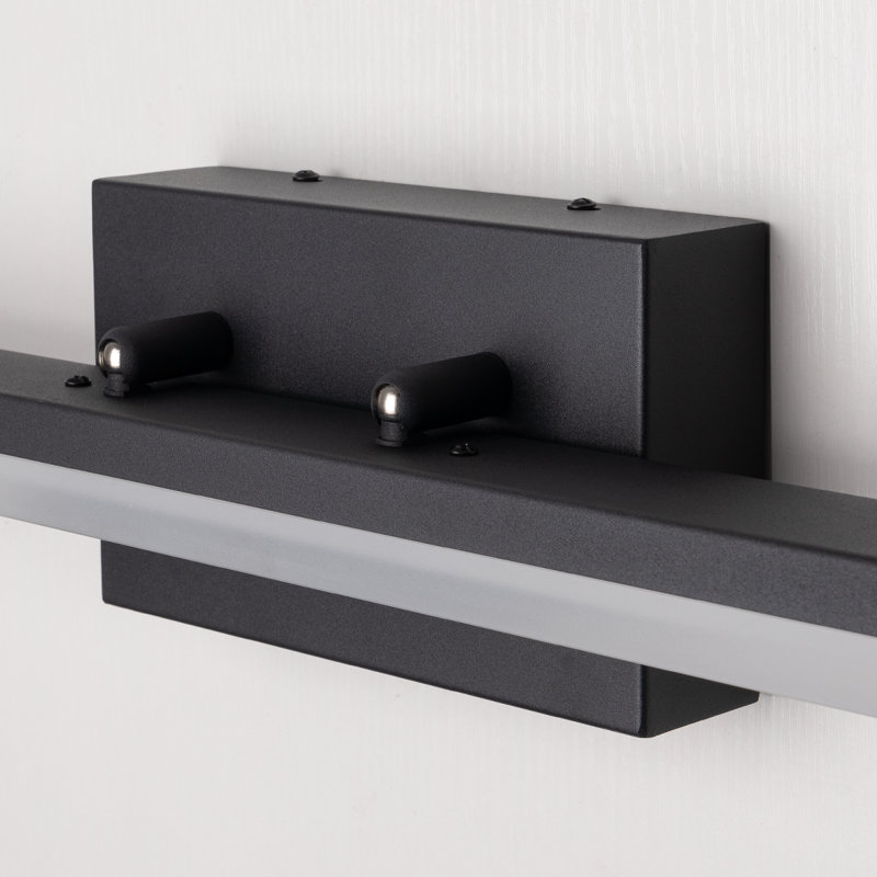 Barre d'éclairage de salle de bain 1 lumière DEL Alfonza, Noir mat, Blanc froid 5000K, L 47,24 po