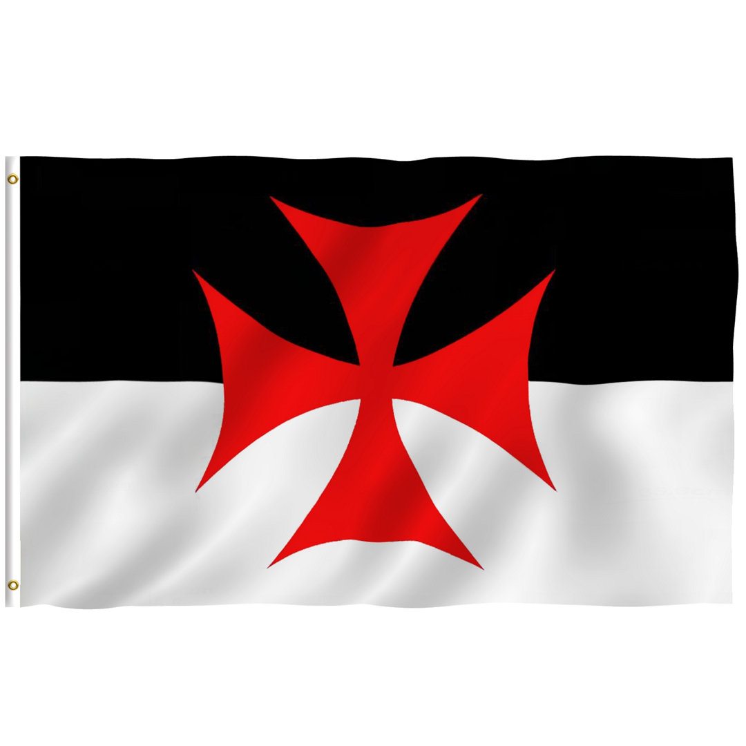 Knights Templar Battle Roman Catholic Church Flags Polyester 36 x 60 in. House Flag ANLEY