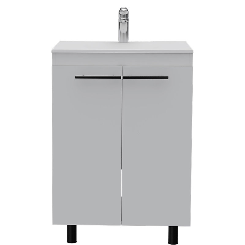 Armoire de meuble-lavabo autoportante 60 "avec division Selma