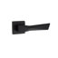 6 Pairs Modern Aura Premium Design Door Handles on Square Rose in Matt Black Finish