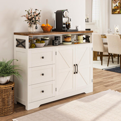 Farmhouse Buffet Cabinet With Drawers