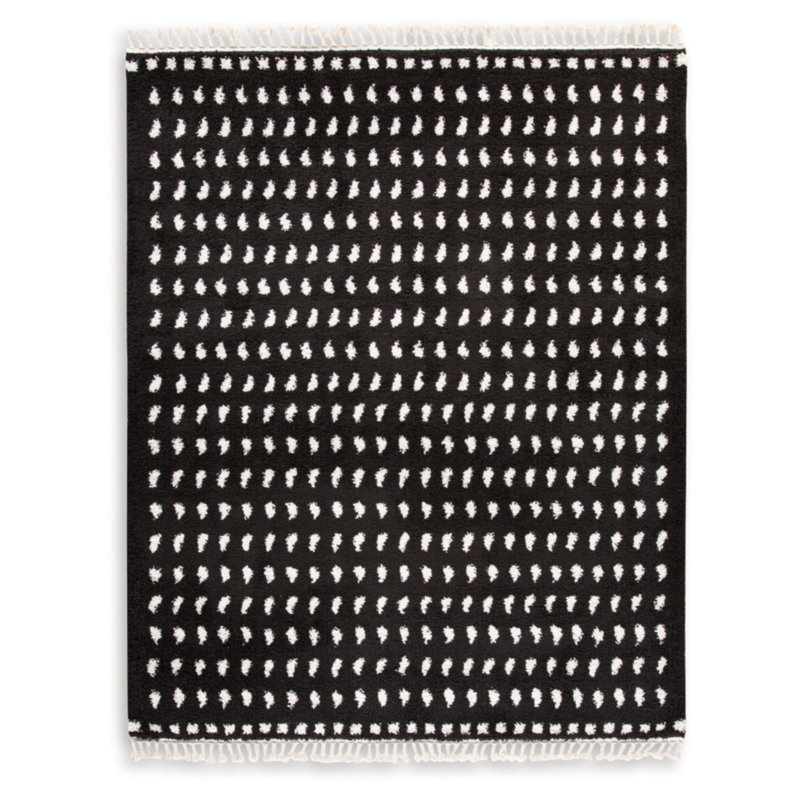 Efrayim Black and White Braided Shag 8' x 10' Rug