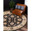 Tapis noir / crème en laine noué à la main de conception unique 9 pi 1 po New Age