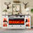 Large Farmhouse 70" TV Stand With 42" Fireplace, Led Lights, White-1568302813