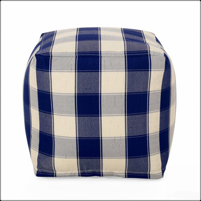 Pouf carré à carreaux, repose-pieds polyvalent et coussin de sol Connor