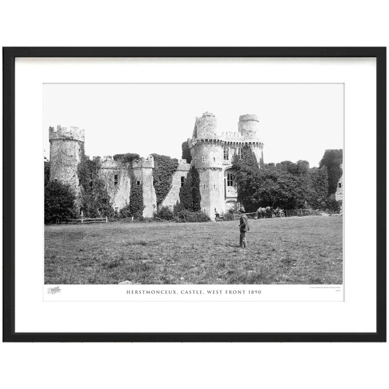 Herstmonceux, Castle, West Front 1890 by Francis Frith - Single Picture Frame Print, 40cm H x 50cm W x 2.3cm D