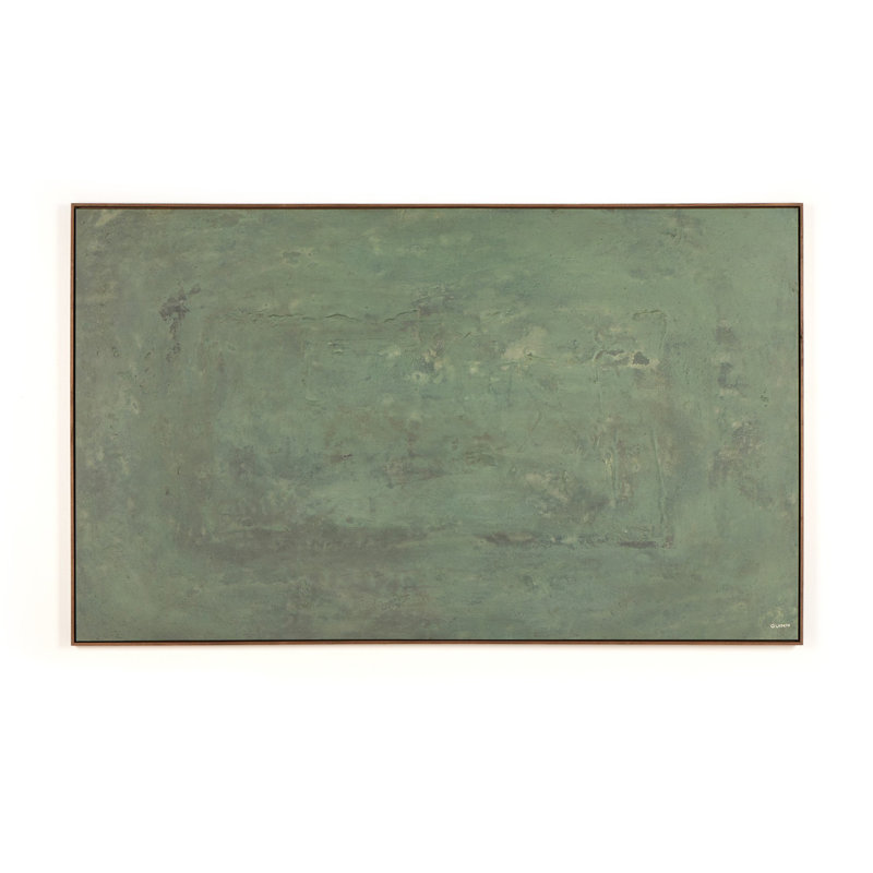 Rustic Walnut and Matte Canvas Abstract Wall Art