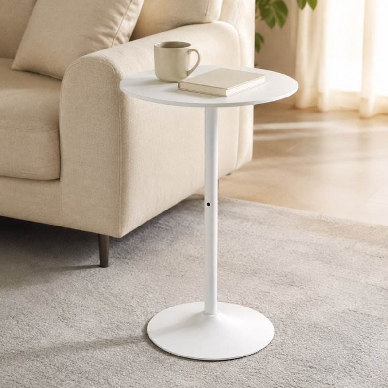 Table de bar ronde blanche