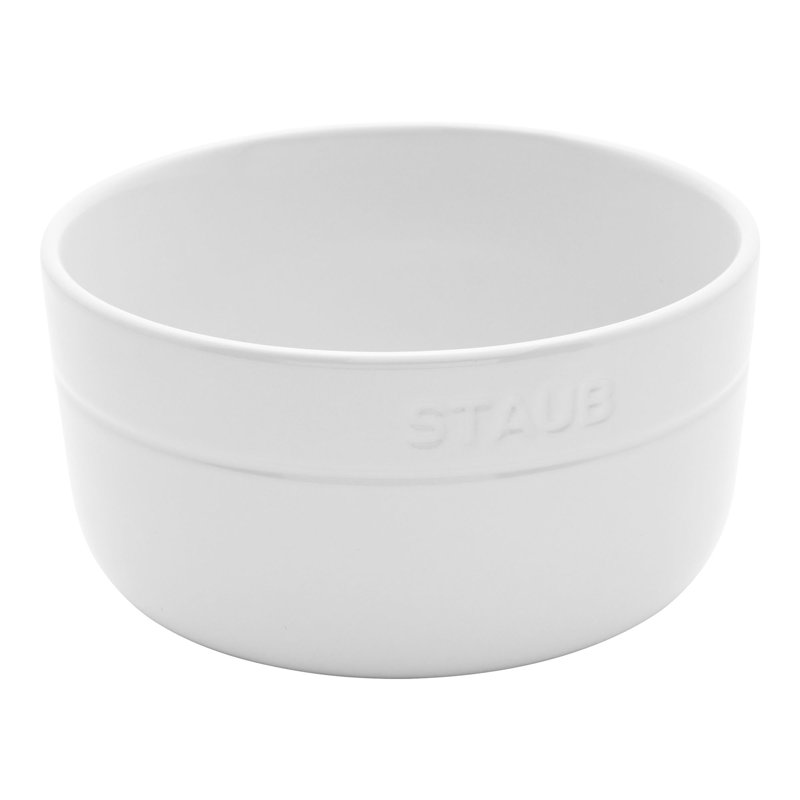 Ceramic Dinnerware White 5.04" Cereal Bowl, Set of 4