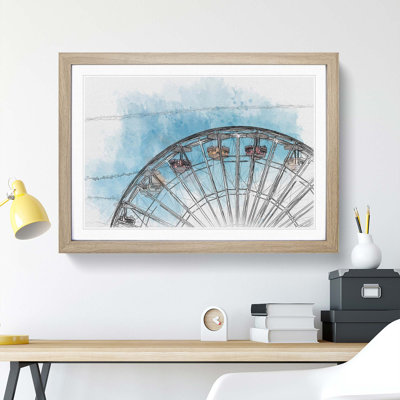 Santa Monica Pier Ferris Wheel in Abstract - Picture Frame Graphic Art Print