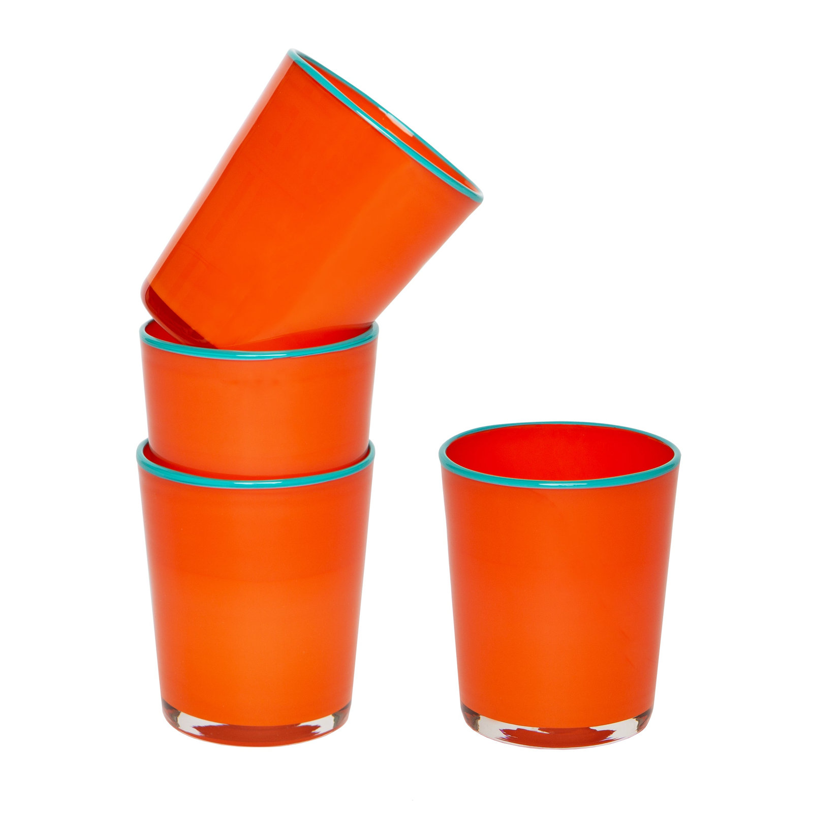 Sarya Glassware, Orange/Blue, 15 oz.
