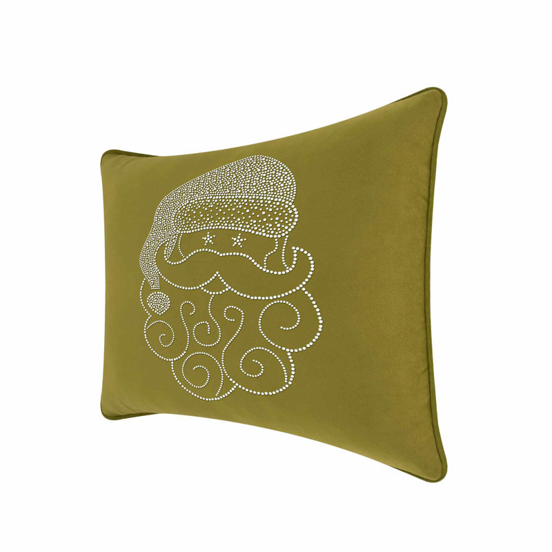 Coussin Sparkles Home Conception de Noël des Fêtes | Insertion de plumes | Lavable à la machine, Velours olive