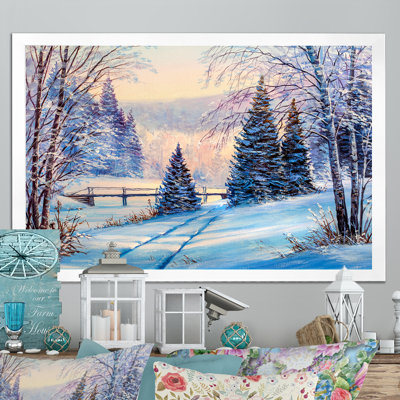 " Sunset On Winter Bridge River "
