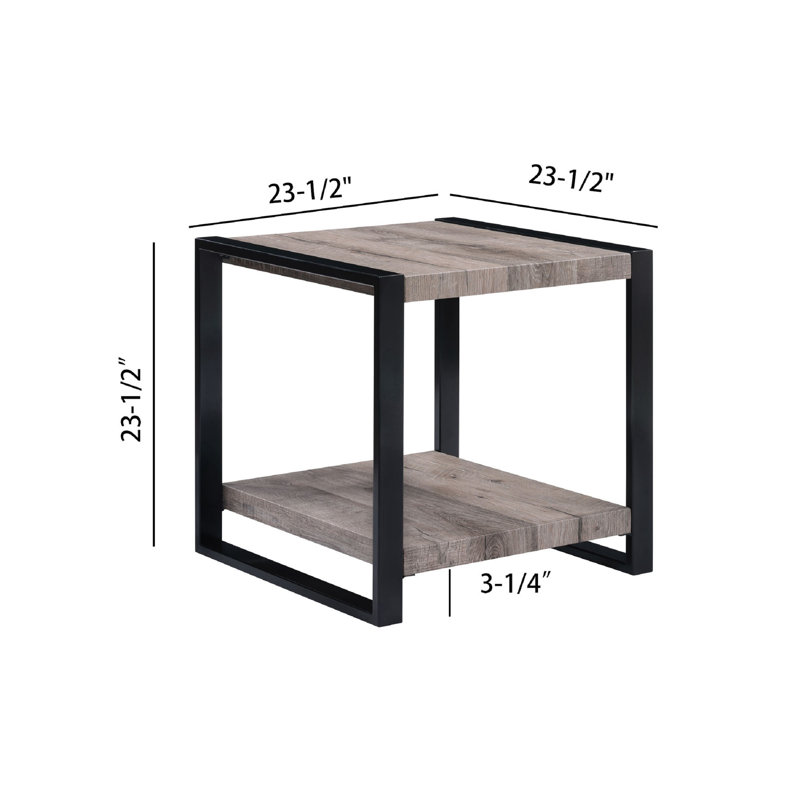Ensemble de table basse contemporaine 3 pièces, 1 table basse rectangulaire et 2 tables de bout carrées