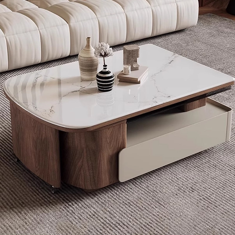 Microcrystalline retractable coffee table