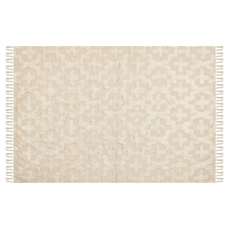 Virgile Geometric Cotton Hand Woven Area Rug, Rectangle 140 x 200cm