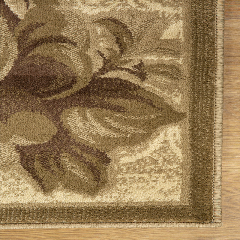 Tapis intérieur à volutes Lassiter, Tapis de couloir 2 pi 6 po x 8 pi, Crème/beige
