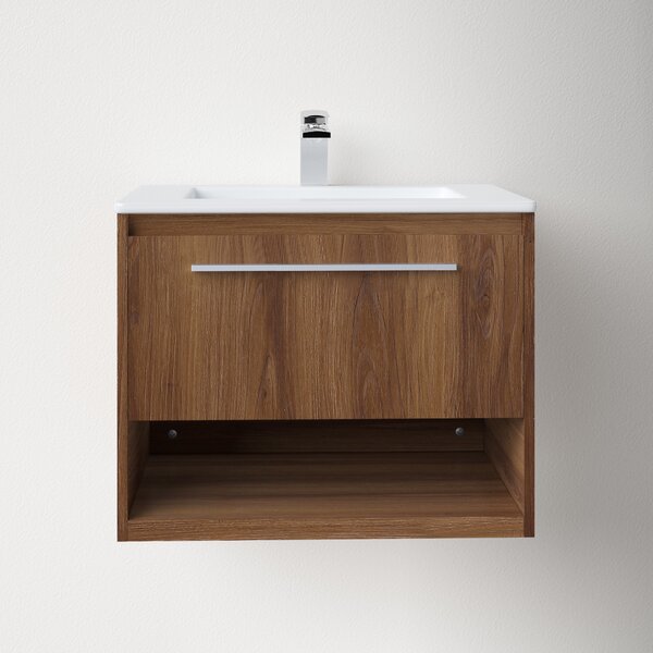 Walnut Floating Vanity & Shelf